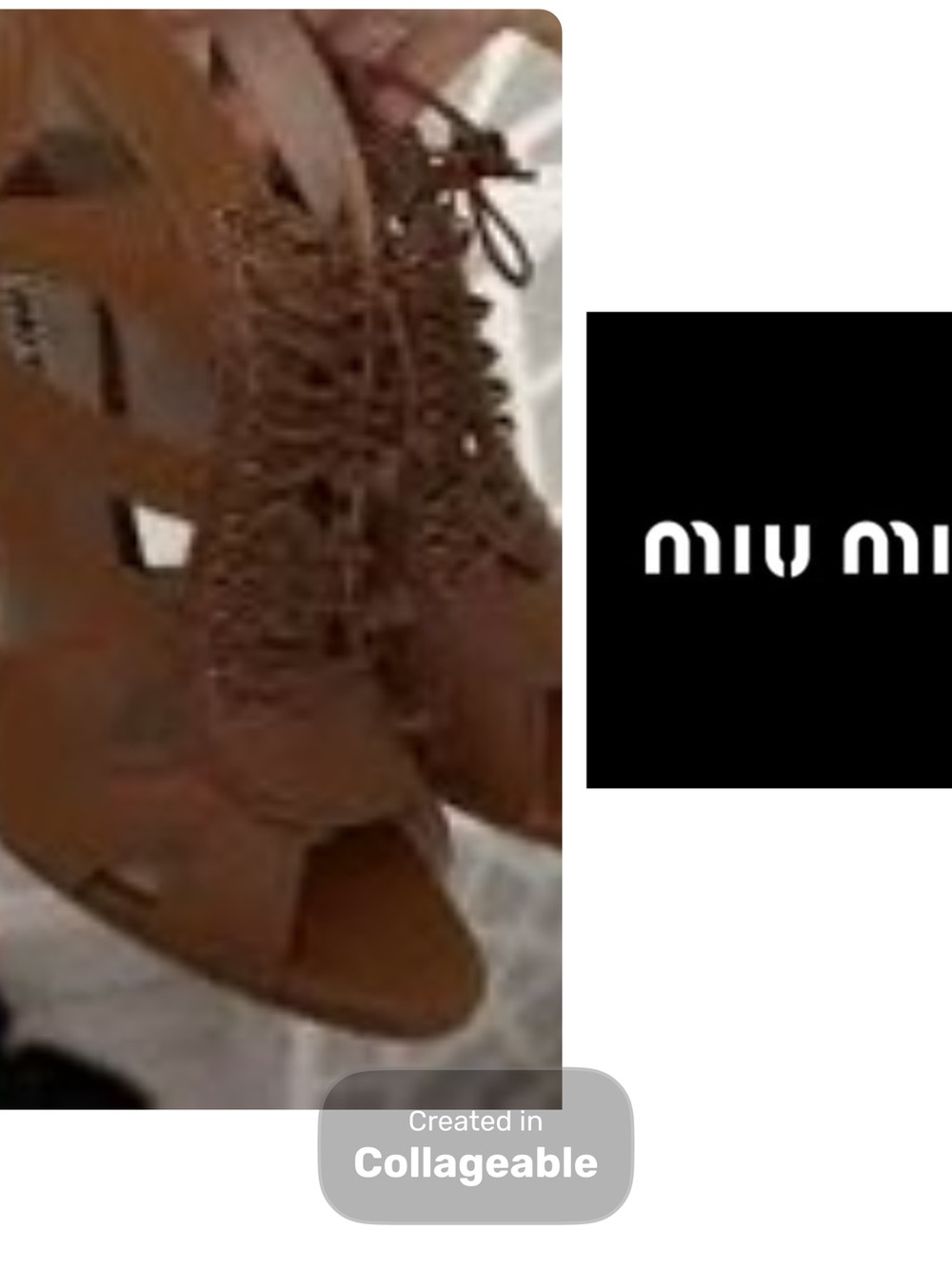‼️WOW‼️🤎Miu Miu Brown Lace-Up Women's Sandals‼️NEW